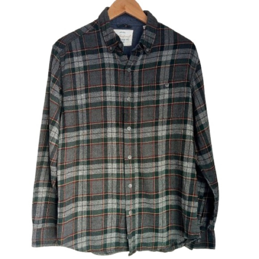 Weatherproof olive night plaid long-sleeved button-down Mens shirt size medium